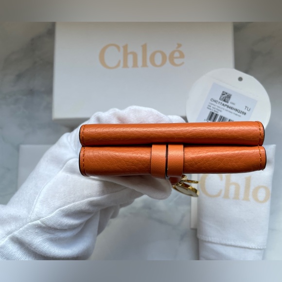 Sold! Chloe Alphabet Trifold Wallet Leather Mini Soft Ebony - Picture 3 of 16